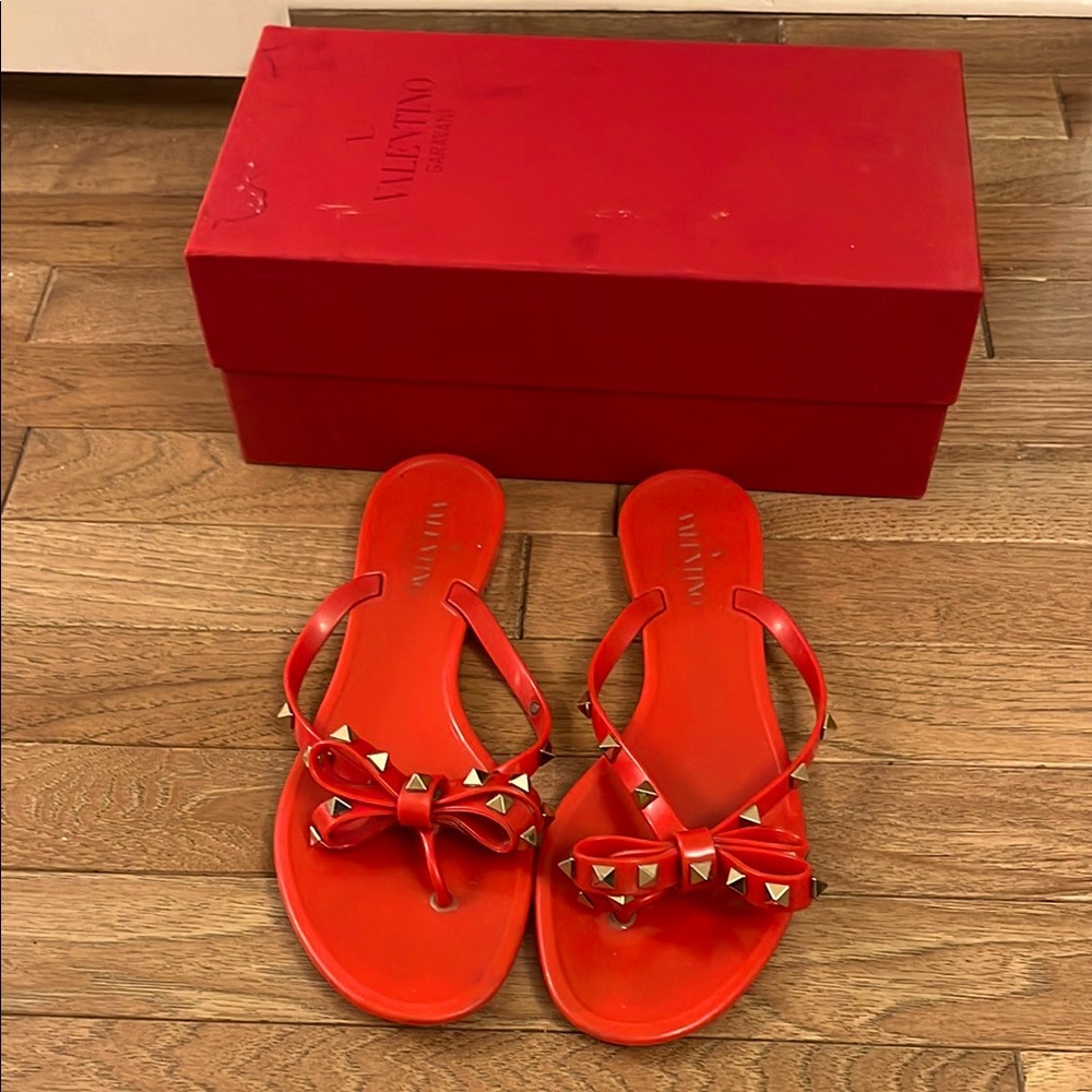 Valentino RockStud Red Sandals